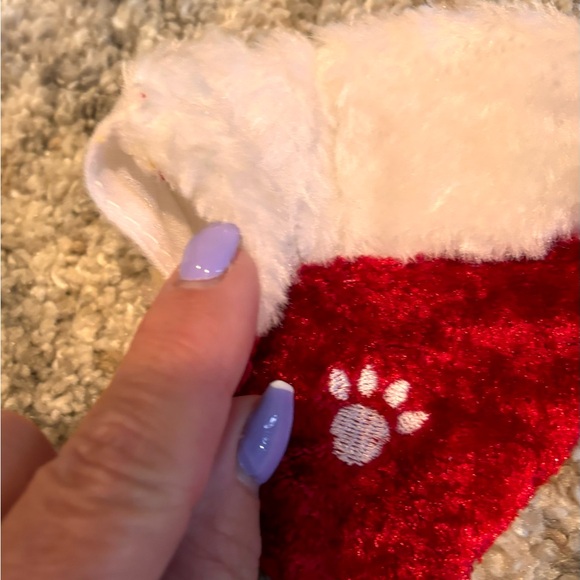 Small Pet Christmas collar scarf Red and White w/matching ankle rings with bells - Picture 5 of 10